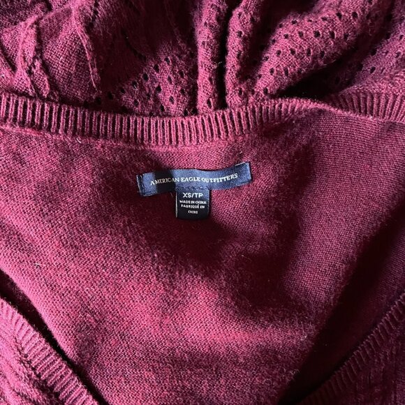 American Eagle Burgundy Knit Scoop Neck Dress - XS - Picture 7 of 7